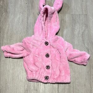 4/$20 Pink Plush Bunny Ear Hoodie